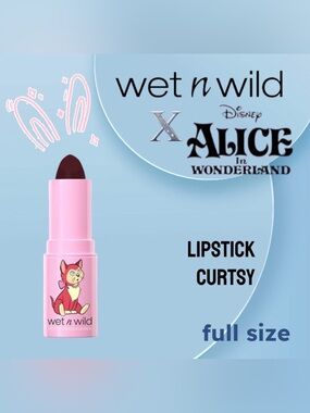 🇺🇸🆕📦NIB WET N WILD x ALICE | FULL | Creamy pigmented Curtsy lipstick